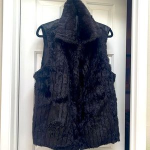 Faux Fur Women’s Vest. Black